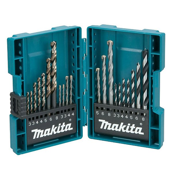 Kit Brocas Metal, Madeira E Concreto Com 21 Pcs B-44884 Makita