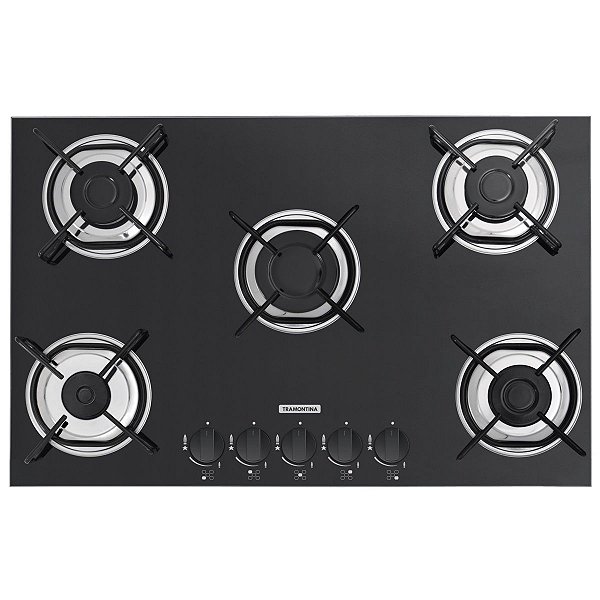 Fogao Cooktop 5 Bocas Tramontina 5gg 70 Bivolt Glass Brasil