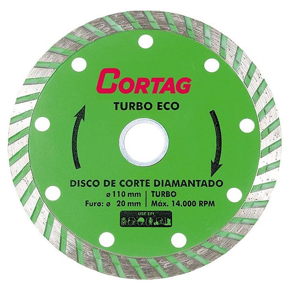 Disco De Corte Diamantado Turbo Eco 110mmx20mm - Cortag