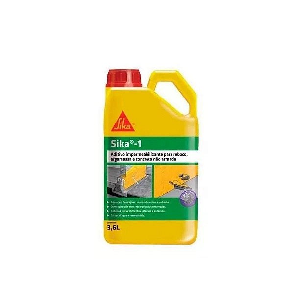 Aditivo Impermeabilizante Para Reboco, Argamassa E Concreto Sika 1 3.6 Lt