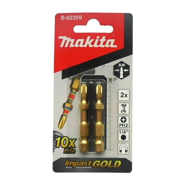 Bit Impact Gold 10X PH2 Super slim 2X50Mm B-62359 - Makita