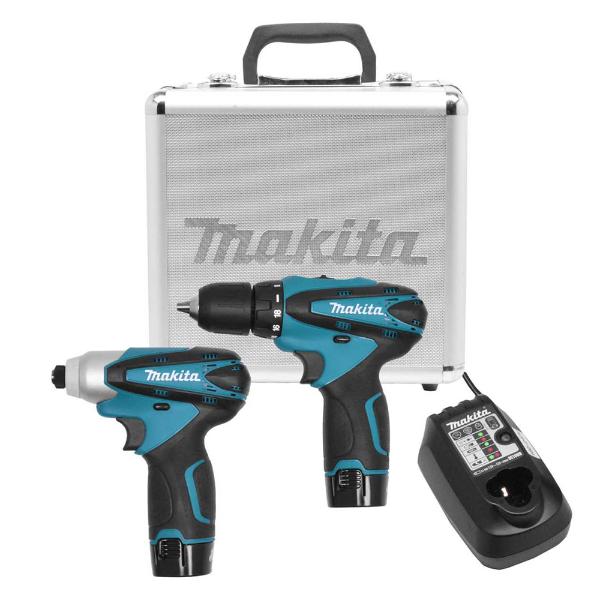 Kit Furadeira Parafusadeira de Impacto a Bateria 12V Makita