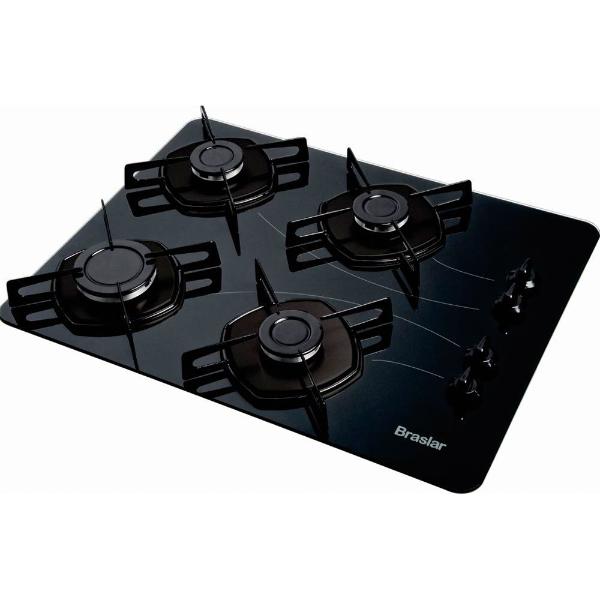 Fogão Cooktop 4 Bocas Mesa de Vidro Braslar Bivolt