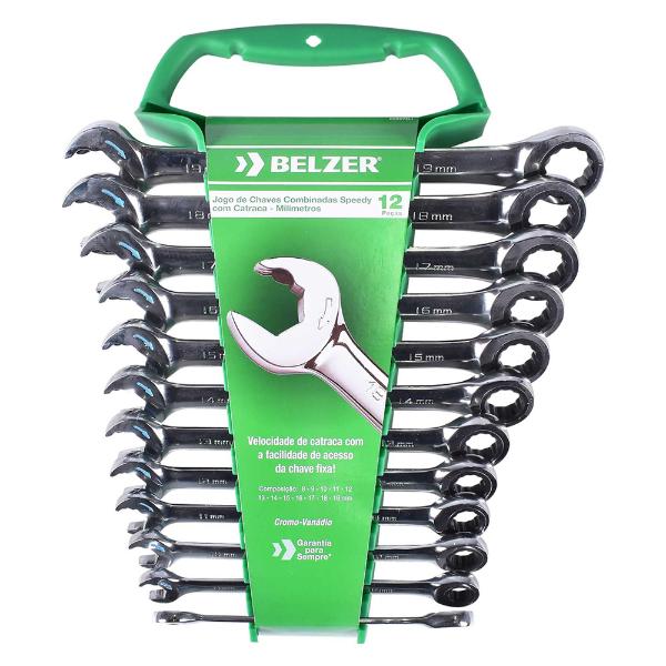 Jogo De Chaves Combinada Com Catraca Belzer Speedy 12 Peças