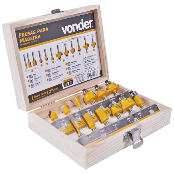 Jogo De Fresas para Tupia 6Mm 12 Peças Vonder
