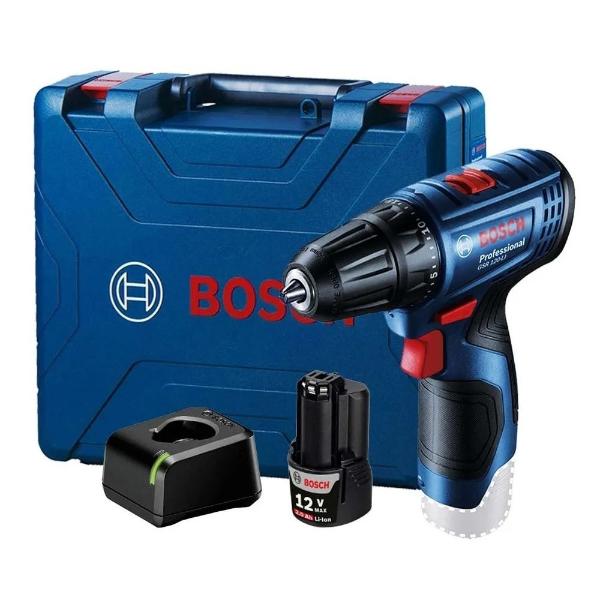 Parafusadeira Furadeira a bateria 12V Bosch GSR 120-LI + 2 Bat + Maleta