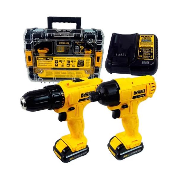Furadeira + Parafusadeira 12v Bateria Dewalt DCK201C2 Maleta