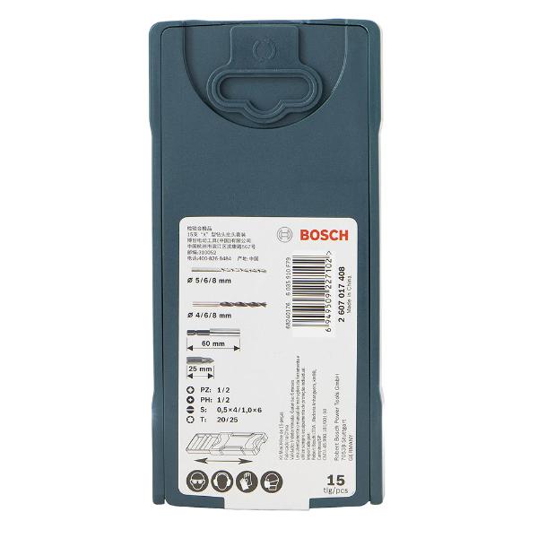 Jogo de Furar e Parafusar X-Line com 15 peças Bosch