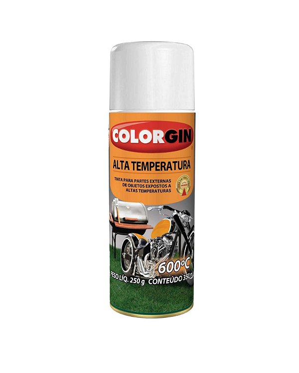 Tinta Spray Multiuso Alta Temperatura Branco Colorgin 5724