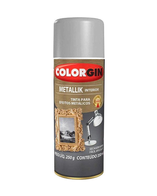 Tinta Spray Colorgin Metallik Prata 53