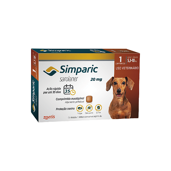 Simparic 20mg 5,1 a 10kg