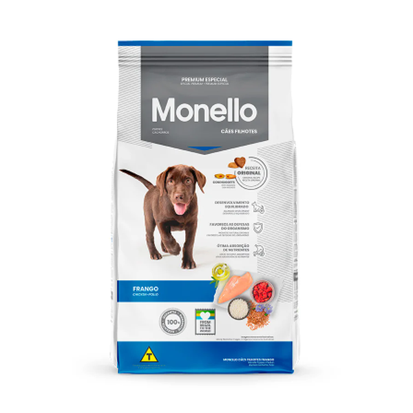 Ração Monello Dog para Cães Filhotes Sabor Frango 15kg