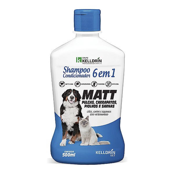 Shampoo e condicionar Matt – cães e gatos - 500ml - Kelldrin