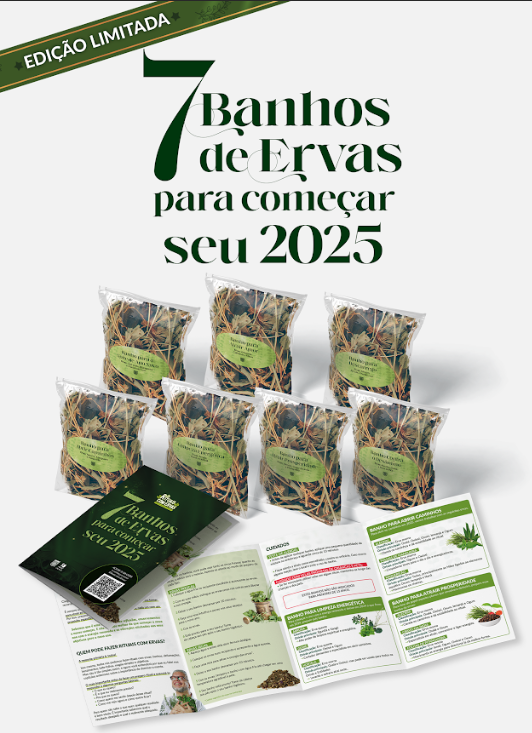 Kit de Ervas Secas para 7 Banhos Ritualísticos para começar seu 2025