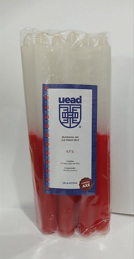 VELA PALITO - BRANCA E VERMELHA I Maço com 10 un.