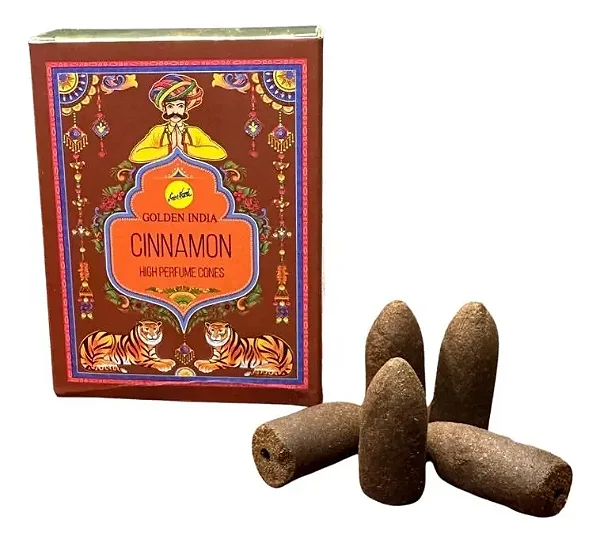 Incenso Cascata Indiano Golden Cinnamon Cx Com 10 Cones
