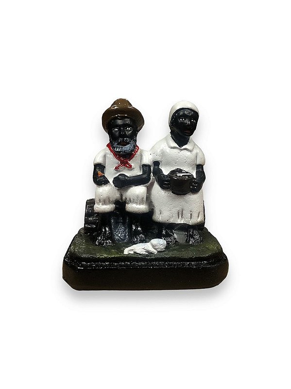 Imagem Casal Preto velho em resina 10 cm