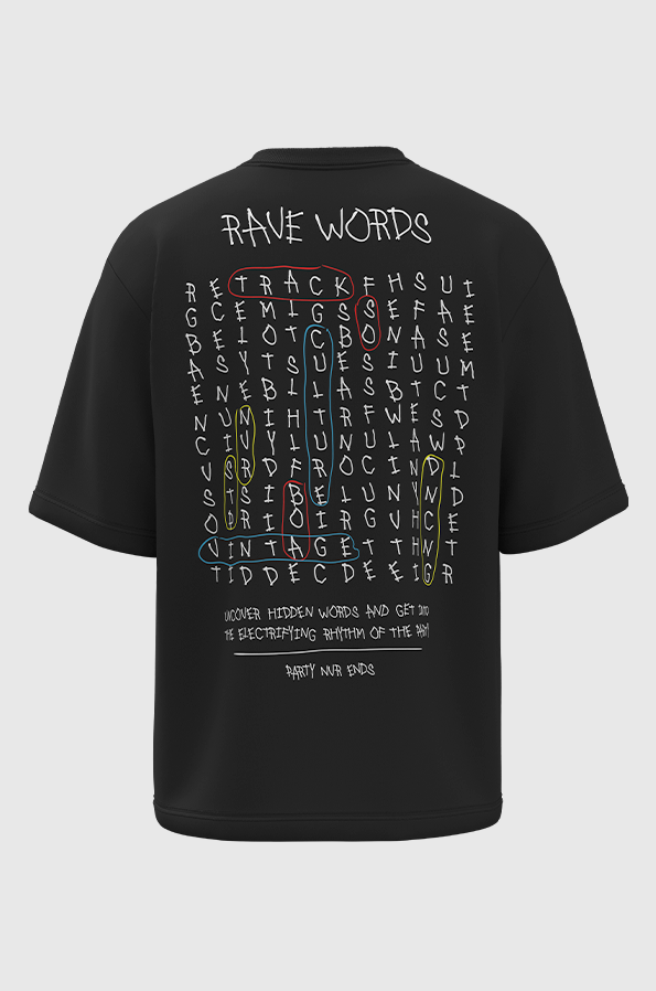 Camiseta Oversized Rave Words