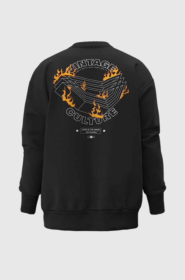 Moletom Careca Vintage Culture Beats on Fire