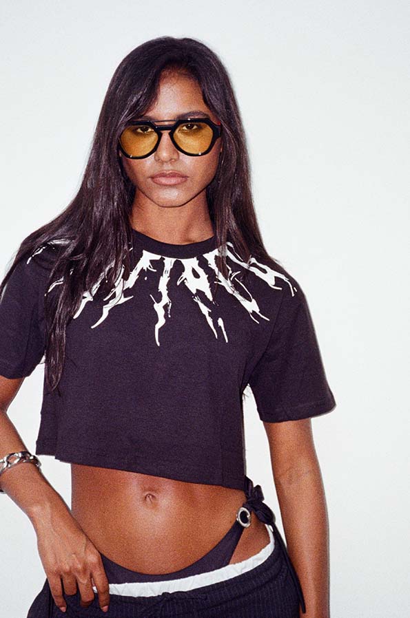 Cropped Oversized Vintage Culture Aligned With the Universe - Só