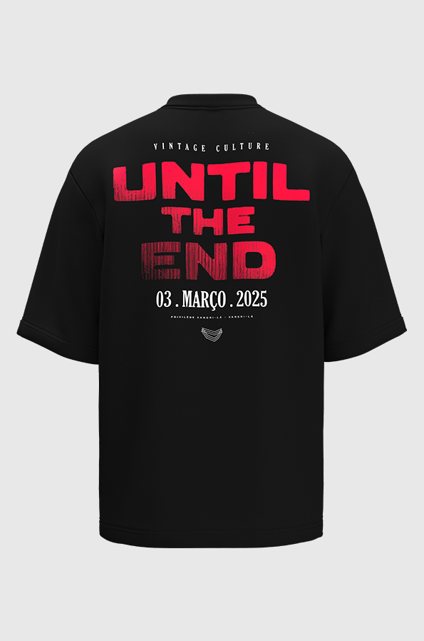 Camiseta Oversized Vintage Culture Until the End Algodão Egípcio