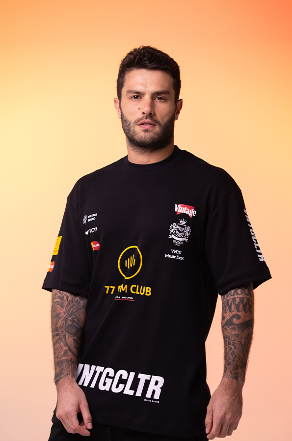 Camiseta Oversized Vintage Culture 77 BPM Club Algodão Egípcio