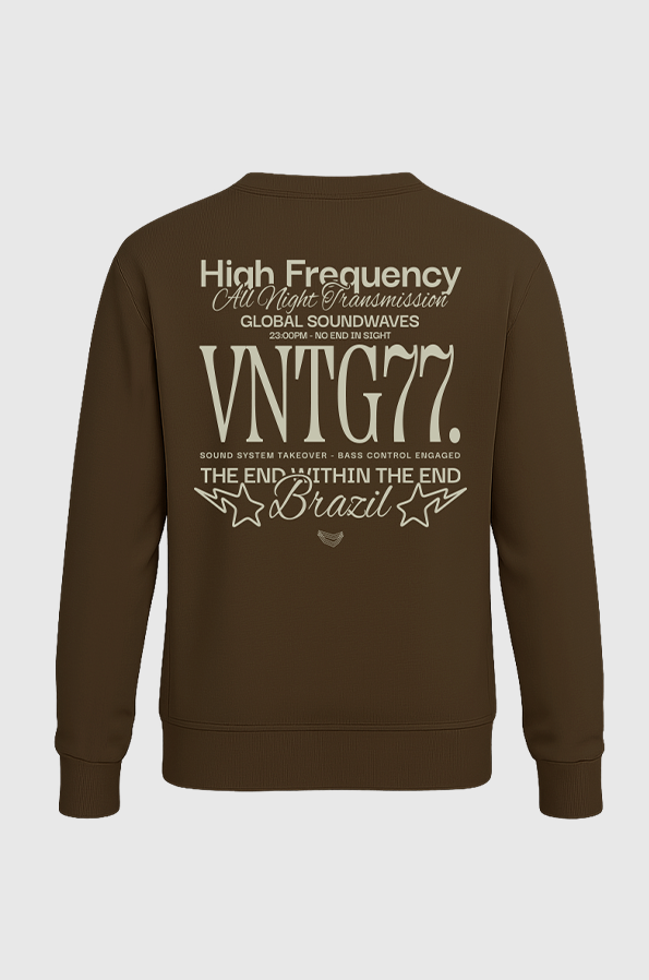 Moletom Careca Vintage Culture High Frequency Mocha