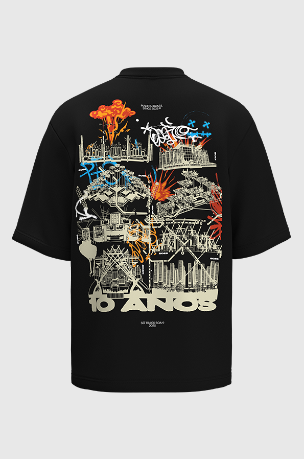Camiseta Oversized Só Track Boa 10 Anos Ed. Limitada Algodão Egípcio