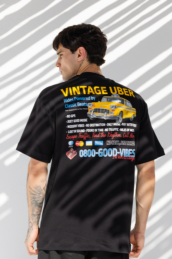 Camiseta Oversized Vintage Culture Good Vibes Ride Algodão Egípcio