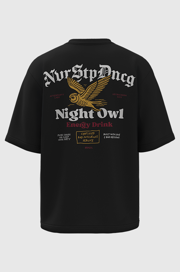 Camiseta Oversized Night Owl Energy Drink