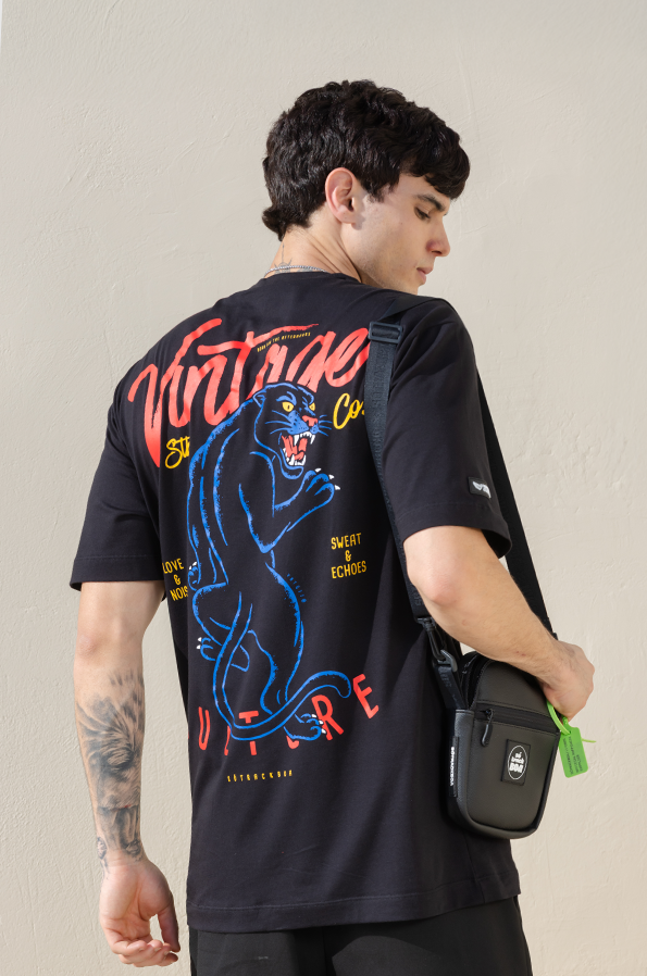 Camiseta Oversized Vintage Culture Panther Pima