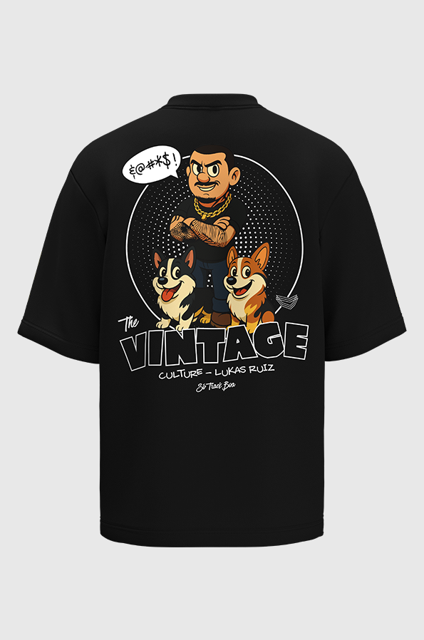 Camiseta Oversized Vintage Culture Corgi Crew Pima