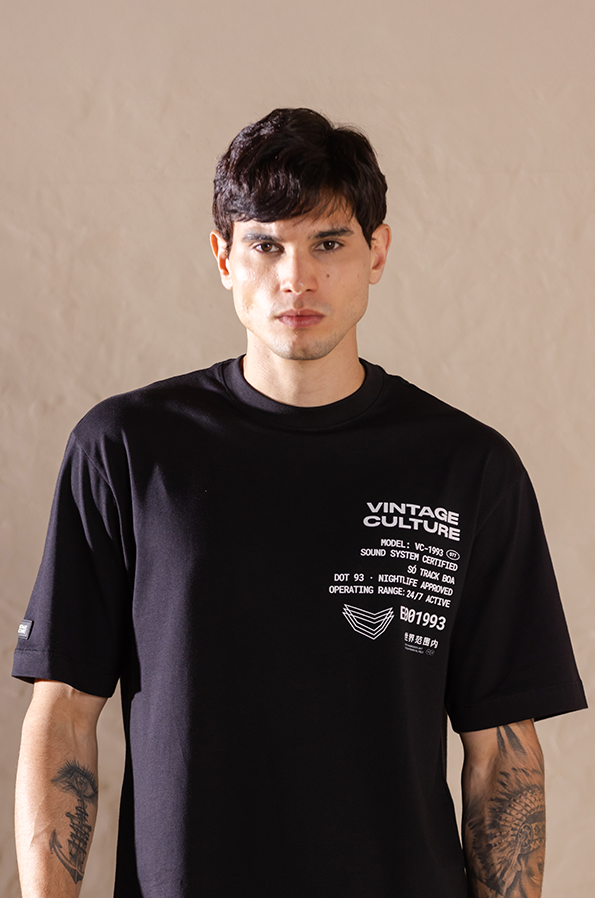 Camiseta Oversized Vintage Culture Sound System Certified Pima