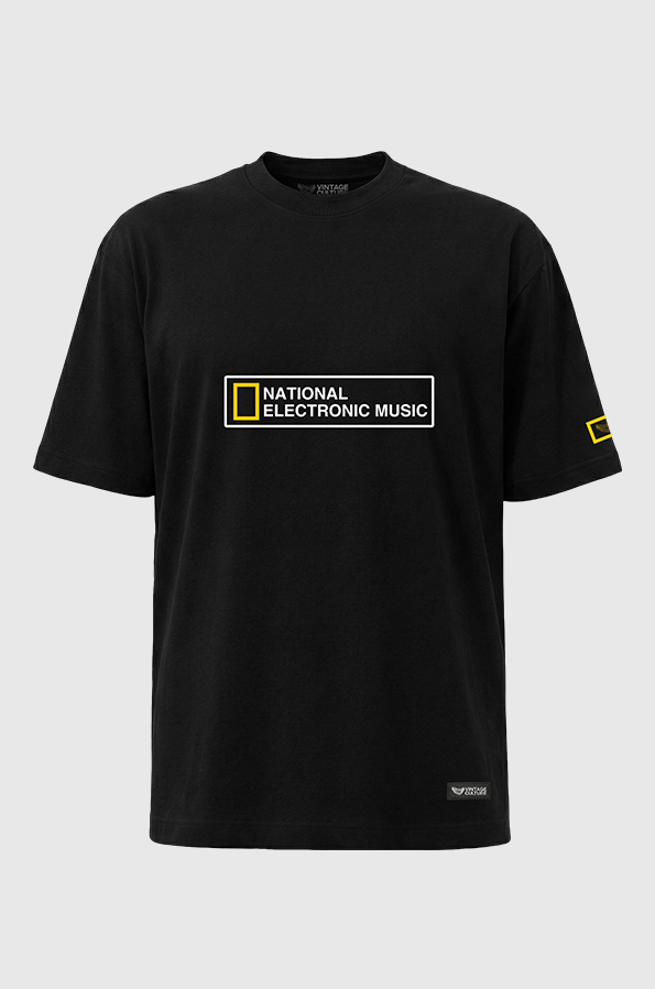 Camiseta Oversized Vintage Culture National Electronic Music Pima