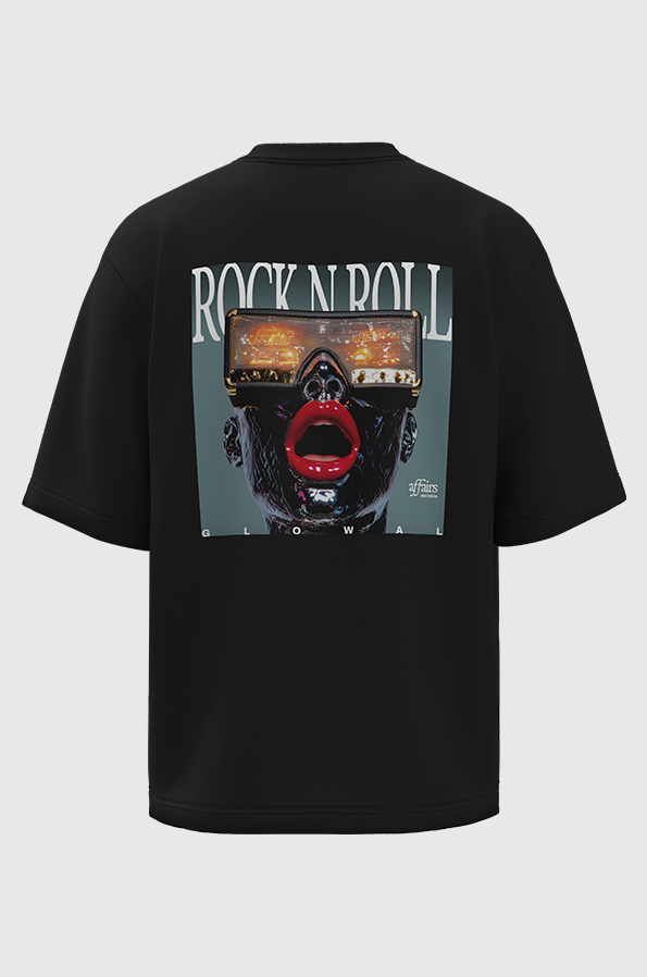 Camiseta Oversized Vintage Culture Affairs Rock N Roll