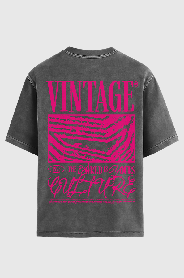 Camiseta Oversized Vintage Culture The World is Yours V2