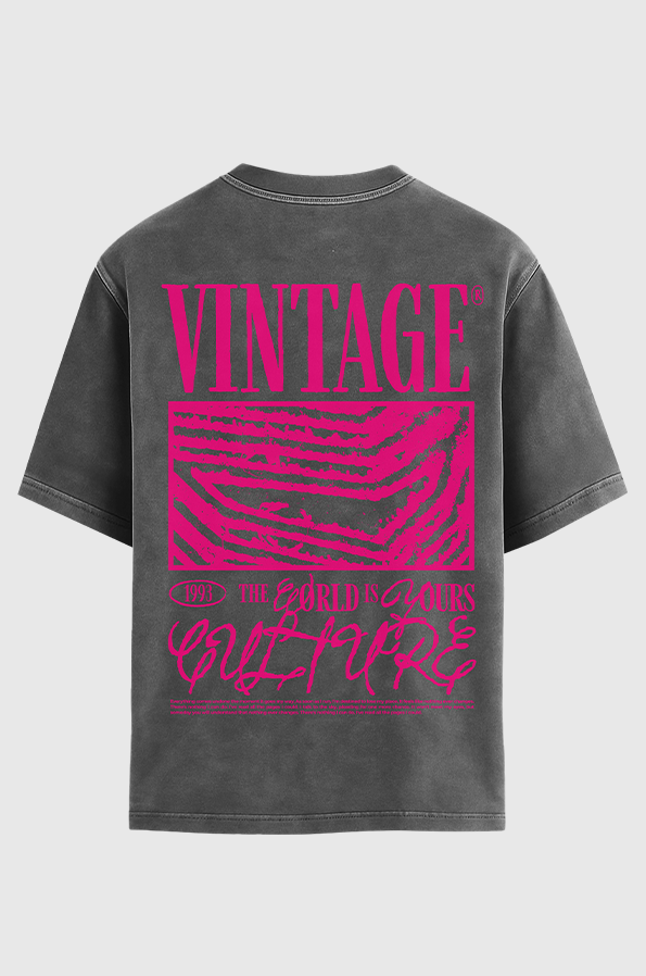 Camiseta Oversized Vintage Culture The World is Yours V2