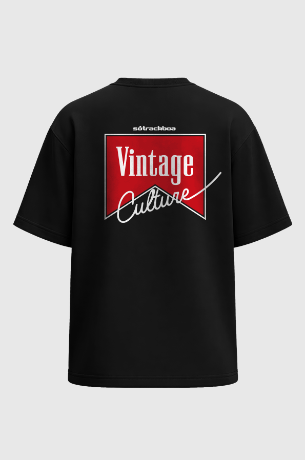 Camiseta Oversized Vintage Culture Track Burner PRETA