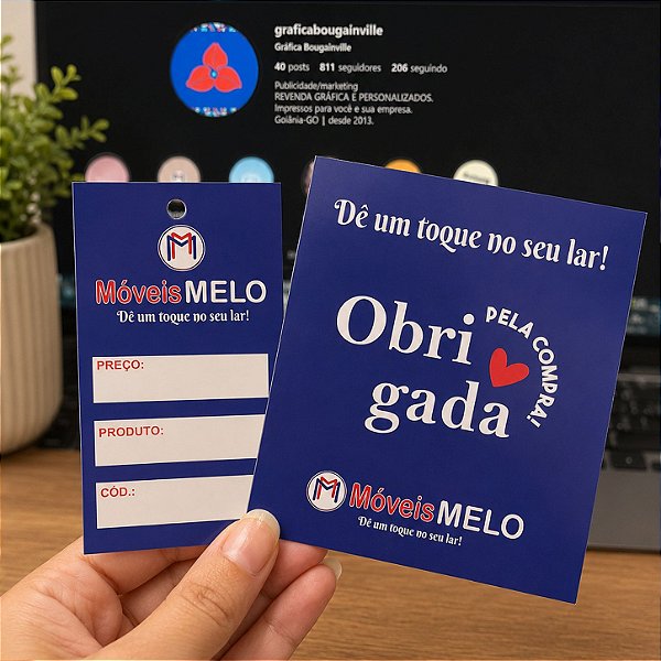 KIT AGRADECIMENTO + tag ou cartões de visita