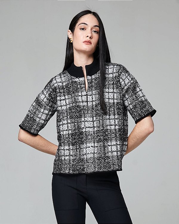 Blusa Chess Tricot Preta