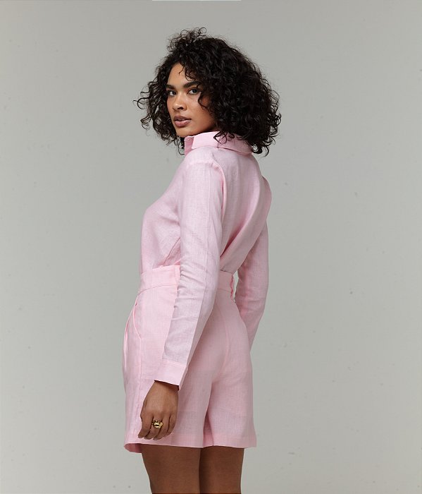 Camisa Linho Lush Rosa