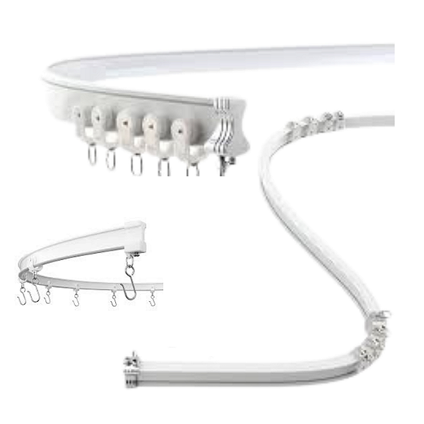 Trilho Flexivel para Cortinas - Kit Completo - Quarto - Sala - Teto - Cortinas Curvas