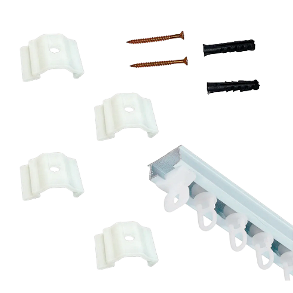 Kit Trilho Suíço Simples 2 Metros Completo – Com Presilhas, Deslizantes e Terminais - Meridiano