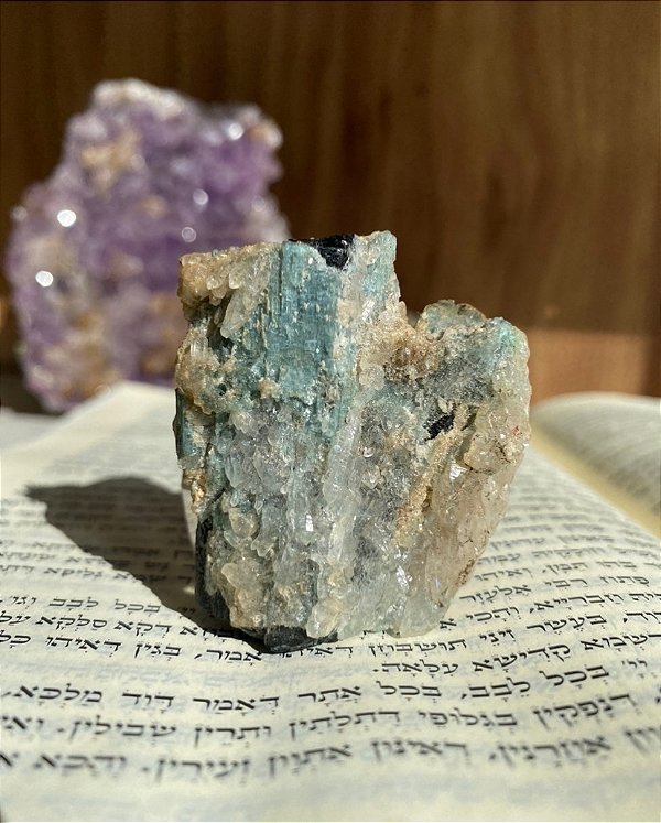 Turmalina Azul com Preta - Ensinar a Espiritualidade