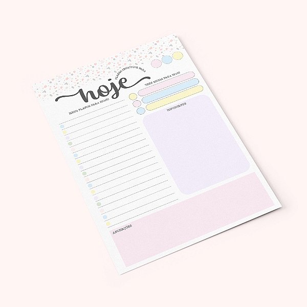 Planner diário de mesa - Living