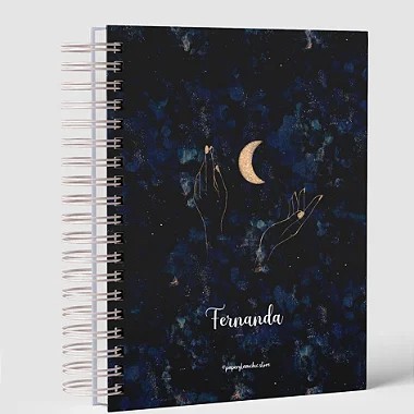 Caderno A5 Lua Capa Personalizada