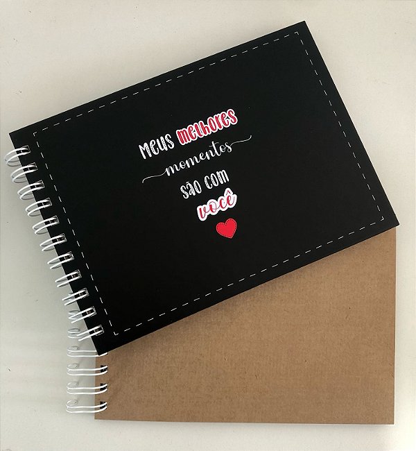 Álbum de Fotos Scrapbook Papel Kraft Namorados