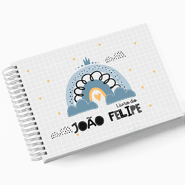 Livro do Bebê Personalizado - Arco Íris Minimalista