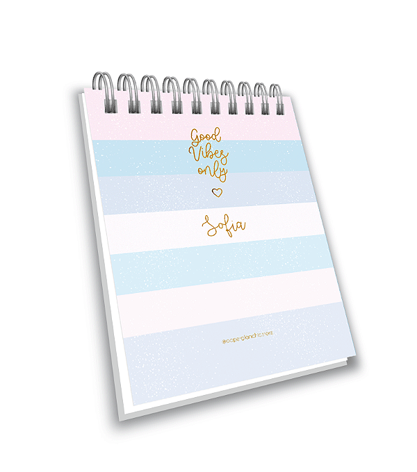 Bloco de Notas Capa Dura Personalizada - Good Vibes Only