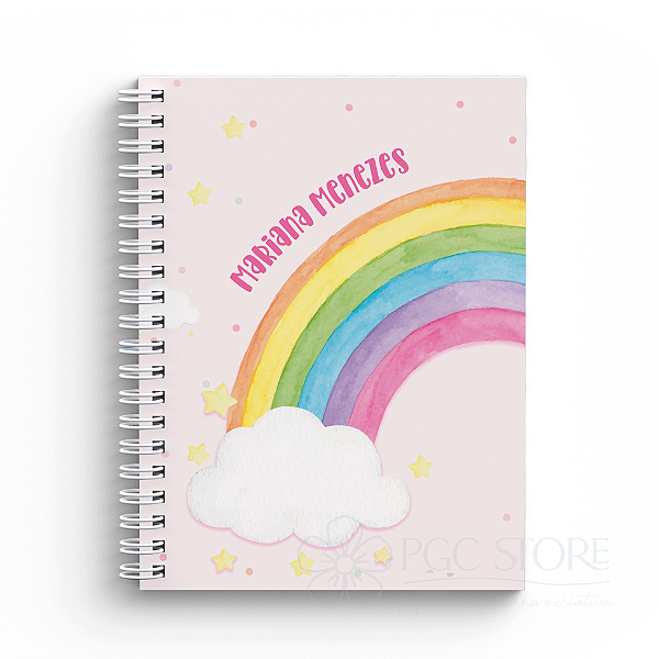 Caderno Infantil Capa Personalizada - Arco íris
